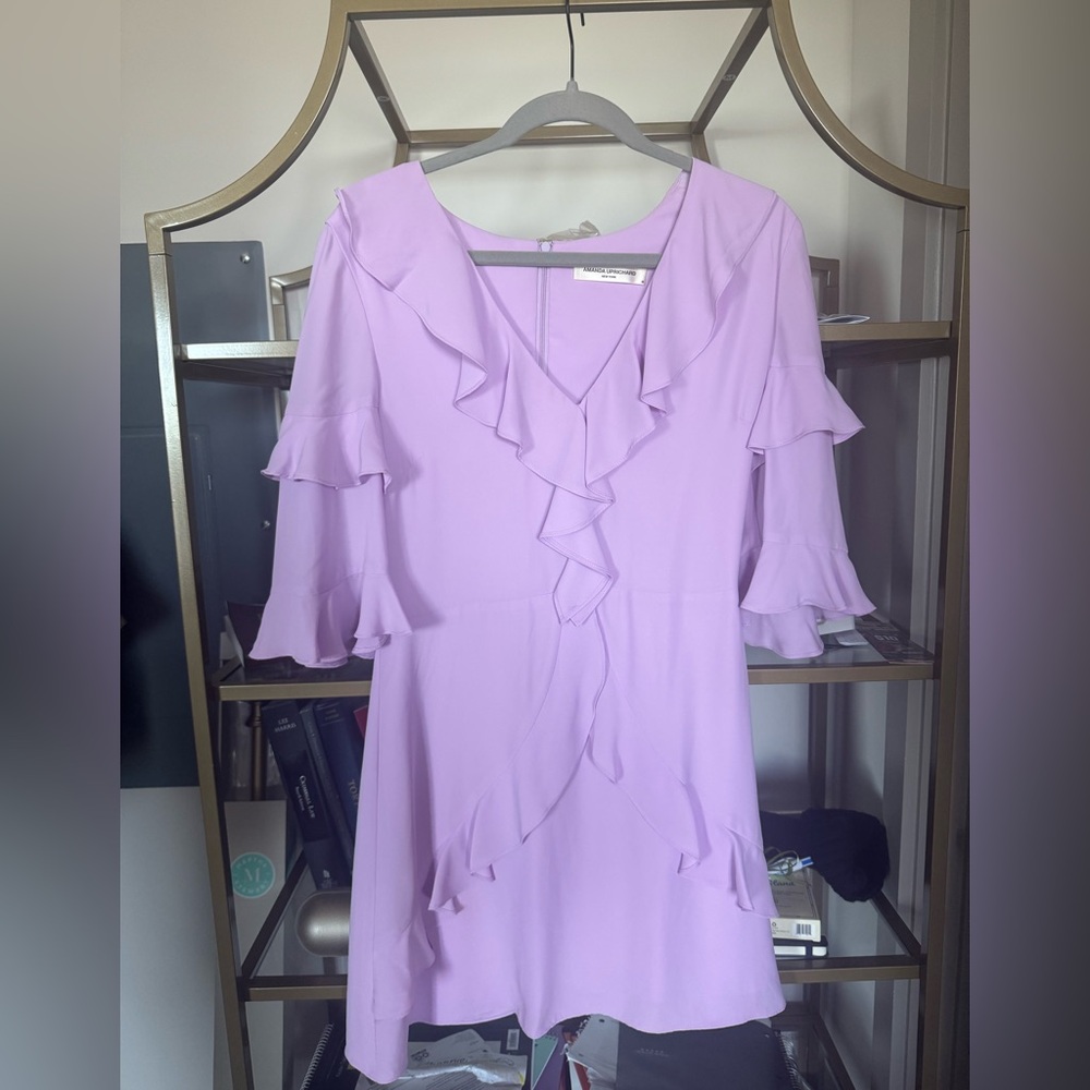 Amanda Uprichard Purple Ruffles Dress